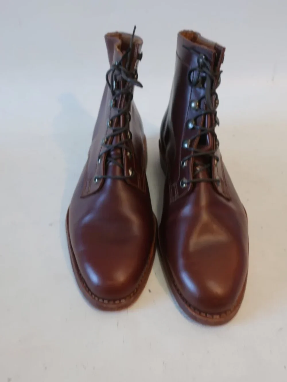 Mens Latino Royalty Reddish-Brown Leather Ankle Lace Up Boots 42 EU/9 US